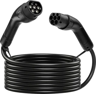 Produktbild von EV Charger Extension Cable, 16Amp 10 m Max 11 kW Extension Cord Compatible with All Type 2 Electric Vehicle Chargers, 3-Phase AC 480V 50Hz IP65 Heavy Duty Car Charging Cable with Carrying Bag