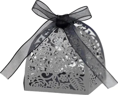 Image de 50 Pack Laser Cut Roses Wedding Favor Boxes, Mini Cadeau Boxes Pour Bridal Shower Anniversaire Fête de Mariage