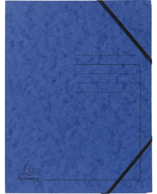 Produktbild von Exacompta 25x Eckspannmappe + Gummizug ohne Klappen, Karton, A4, Blau, 555412E