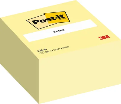 Zdjęcie produktu dla Kostka samoprzylepna Post-it® 636B - 76 x 76 mm, żółta