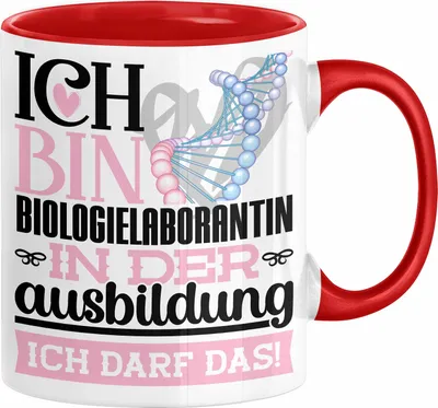 Produktbild von Biologielaborantin Ausbildung Start Geschenk Tasse Ich Bin Biologielaborantin In Der Ausbildung Ich Darf Das Kaffee-Becher Geschenkidee (Rot)