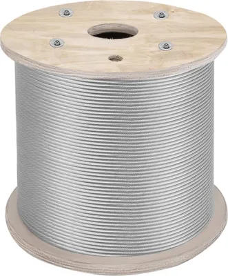 Produktbild von Edelstahl Drahtseilkabel 304, 1/4 Zoll, 7x19 Struktur, 200 Fuß - Rostfreie Stahlkabel - Hohe Belastbarkeit