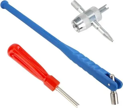 Image de Pince de retrait pour valve de pneu de voiture - Outil de retrait pour valve de pneu de voiture - Kit d'extraction et d'installation - Outil de retrait pour valve de pneu de voiture - Outil de retrait pour cric - Outil de réparation - Équipement de retrait et d'installation - Lot de 3 pièces - pour pneus de voiture.