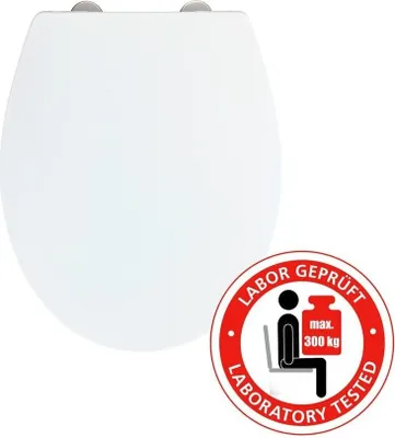 Zdjęcie produktu dla Deska sedesowa WENKO Mod. Ostuni, obciążenie 300 kg, termoplastyczne tworzywo nadające się do recyklingu z mechanizmem cichego domykania