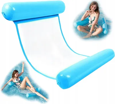 Produktbild von Wasserhängematte mit Netz, aufblasbar, bequem zum Sonnenbaden, Grün/Türkis