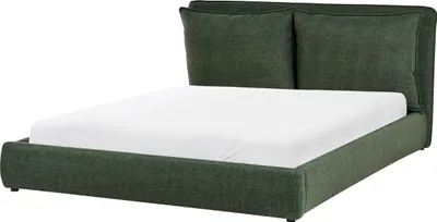 Produktbild von BELIANI Wasserbett Dunkelgrün Stoff Gepolstert 160 x 200 cm Hohes Kopfteil Modern Doppelbett Schlafzimmer