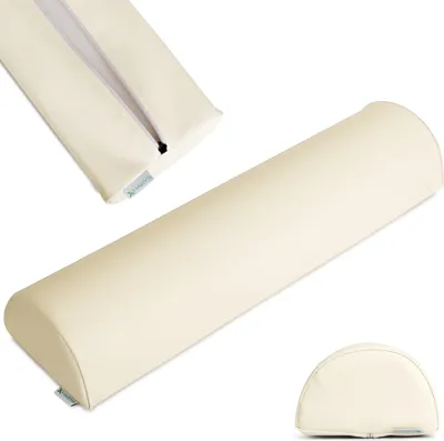 Produktbild von Habys Lagerungsrolle Halbrund, Nackenrolle, Knierolle, Lagerungskissen | für Massage und Therapie | Kniehalbrolle, 60x15x10cm | Beige