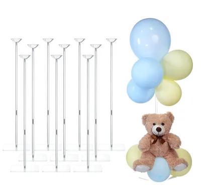 10er-Pack Acryl-Ballonständer, verstellbar 40/60 cm
