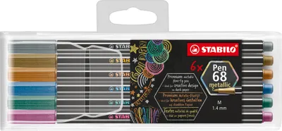 Produktbild von STABILO Premium Metallic-Filzstift - Pen 68 metallic - 6er Pack - 6 verschiedene Metal…