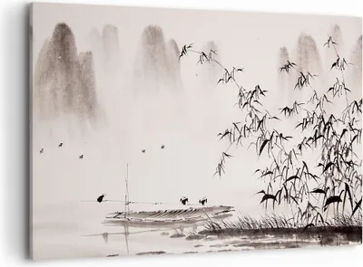 Produktbild von Bild auf Leinwand - Leinwandbild - Bambus schwarz China - 100x70cm - Wand Bild - Wanddeko - Leinwanddruck - Bilder - Kunstdruck - Wanddekoration - Leinwand bilder - Wandkunst - AA100x70-3116