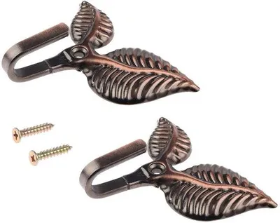 Produktbild von Metallene Bladgordijnhaken 2er Pack schwarz mit Schrauben