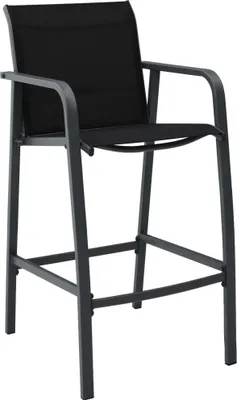 Image de vidaXL Chaises de bar de jardin 4 pcs noir Textilène
