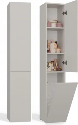 Produktbild von BDW Badezimmer Schrank Hochschrank, Hoher Badschrank, Kaschmir