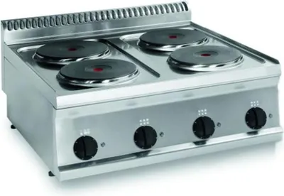 Obrázek produktu pro Elektrický sporák KBS 10,4 kW 4-hořákový stolní model 700x700x280 mm připravený k zapojení 400V