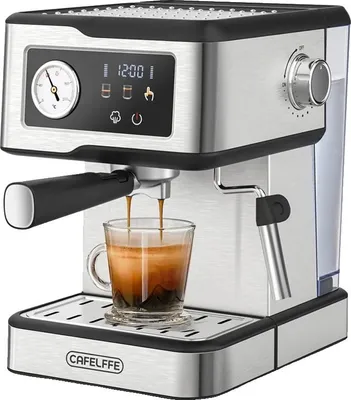 Produktbild von Halbautomatische Espressomaschine, 20 Bar Druck, Touch-Bedienfeld, Edelstahl, EU