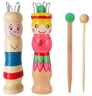 Zdjęcie produktu dla Szydełko do robienia na drutach drewniane edukacyjne dla dzieci