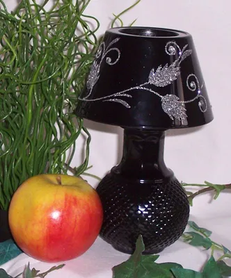 Produktbild von 050 Teelicht Lampe schwarz Glas
