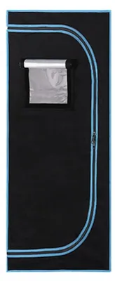Image de Armoire de culture / Tente de culture - 80 × 80 × 180 cm - Fenêtre d'observation - Étagère surélevée - Kit d'outils - Tissu Oxford - Bleu