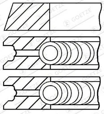 Produktbild von GOETZE ENGINE 08-525800-00 Kolbenringsatz Kolbenringe
