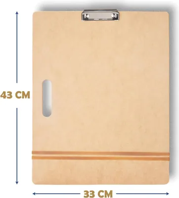 Obrázok produktu pre 33-43 cm kresliaca tabuľa pre umelcov - drevená tabuľa s robustnou svorkou - prenosná písacia tabuľa na kreslenie v triede a ateliéri