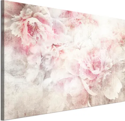 Image de LUMASOUL Tableau sur toile, tableau toile motif fleurs, tableau cadre bois, tableau 120x80cm pivoines
