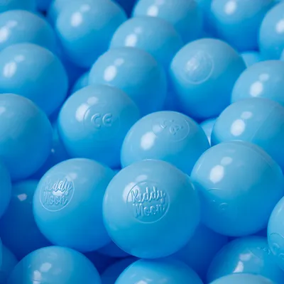 Zdjęcie produktu dla KiddyMoon plastikowe piłeczki 6cm babyblue 100/6cm zabawka zestaw kulek