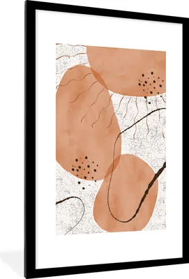 Produktbild von MuchoWow® Gerahmtes Poster Abstrakt - Minimalismus - Geometrische Figuren 60x90 cm - Poster mit Schwarzem Bilderrahmen Wandposter Rahmen Foto Bilder - Dekoration - Wandposter Wohnzimmer - Hochwertig