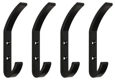 Produktbild von Emuca Satz von 4 Nelson-Wandhaken, Aluminium, Schwarz lackiert