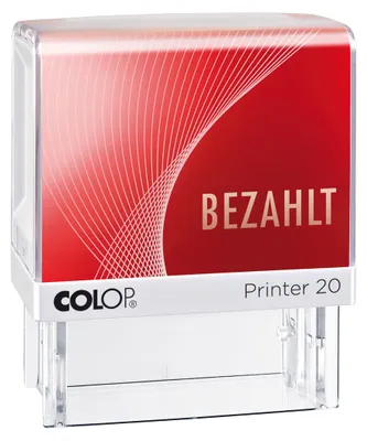Zdjęcie produktu dla COLOP stempel tekstowy Printer 20 "BEZAHLT", z płytką tekstową