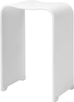 A white shower stool is shown against a white background.