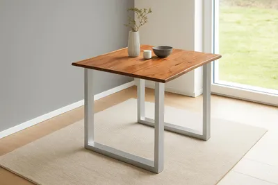 Produktbild von SAM® Esstisch Baumkante massiv Akazie naturfarben 90 x 90 silber QUINN