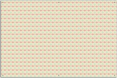 Produktbild von Wallario Outdoor-Poster für Garten oder Balkon, Motiv Muster Herzen in rot, gelb und grün, symmetrisch angeordent, in ca. 61 x 91,50 cm