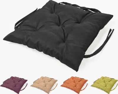 Produktbild von sunnypillow Bankauflage Stuhlkissen Bankkissen 50 x 50 cm Sitzkissen für Hollywoodschaukel Polsterauflage Auflage für Gartenbank viele Farben und Größen zur Auswahl Schwarz