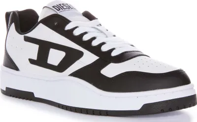 Produktbild von Diesel Herren SUkiyo V2 Low D Branding Weiche FrotteeDetail LederSneaker in Schwarz Weiß – undefined / Schwarz-Weiss