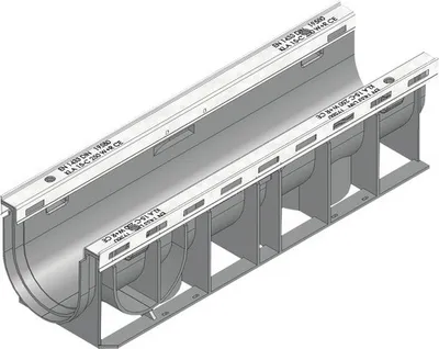Produktbild von Hauraton Recyfix Plus 100 Entwässerungsrinne Unterteil Typ 0105 aus PP 500 mm x 147 mm x 135 mm