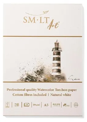 Aquarellblock A5, 10 Blatt, 250 g/m², weiß