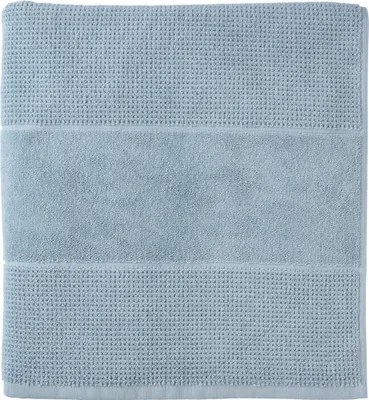 Produktbild von Schiesser Saunatuch Turin | Frottier | angesagte Reiskornoptik | 100% Baumwolle | flauschig, saugstark, farbecht  | Kordelaufhänger | 75x200cm | Hellblau