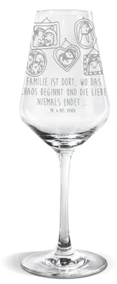Produktbild von Mr. & Mrs. Panda Weinglas Igel Familie - Transparent - Geschenk, Weißweinkelch, Bilder, Liebe, Muttertag, Weißwein Kelch, Papa, Glas, wein