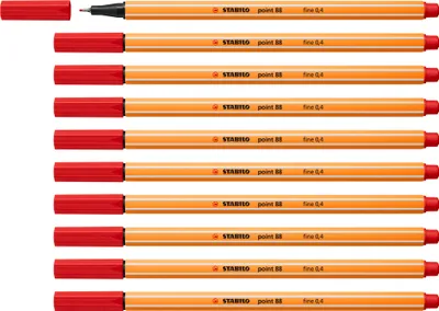 Image de Stabilo point 88 feutre rouge carmin -10u-