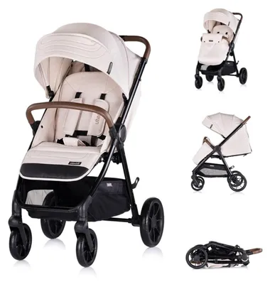 Produktbild von Chipolino Kinderwagen Ultera Buggy klappbar Korb Federung Hinterradbremse Gurt hellbraun