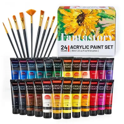 Obrázek produktu pro Sada akrylových barev pro umělce, obsahující 24 tubek o objemu 35 ml