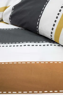 Produktbild von Walra Bettwäsche Stripes & Stitches Anthrazit - 200x220 cm