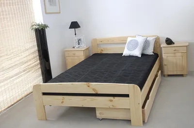 Produktbild von Bettrahmen für Kinder / Kinderbett 140 x 200 cm | Massivholz: Kiefer | Natur Lackiert | inkl. Rollrost