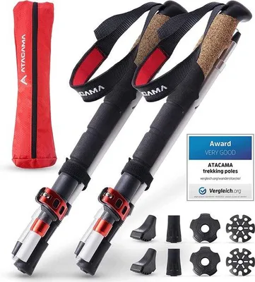 Productafbeelding van Famanu Nordic Walking stokken - Lichtgewicht, opvouwbaar, verstelbaar