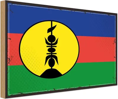 Image de vianmo Panneau en bois 12x18 cm Drapeau Neukaledonien Flag