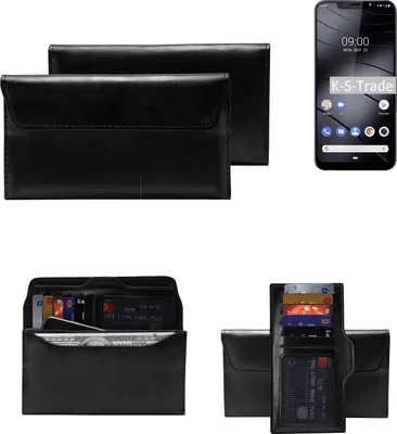 Produktbild von K-S-Trade Handy Hülle kompatibel mit Gigaset GS195 Schutz Hülle Tasche Schutz Case Handytasche Kunstleder schwarz, 1x