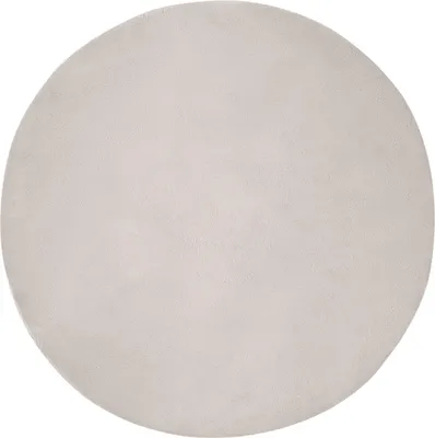 Zdjęcie produktu dla vidaXL Dywanik antypoślizgowy z imitacji króliczego futra OLITE, beżowy, Ø 80 cm