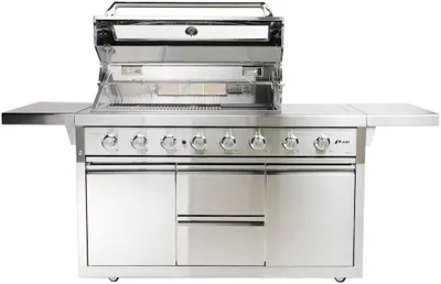 Produktbild von SANTOS P-618 Gasgrill Edelstahl mit 6 Hauptbrennern plus Infrarot-Heckbrenner und 800 Grad-Seitenbrenner