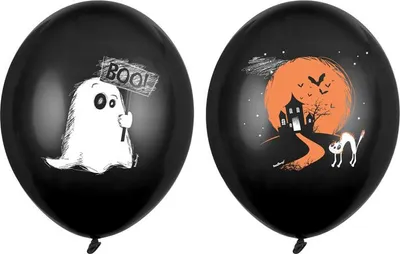 Obrázek produktu pro 50 halloweenských balónků se strašidelnými motivy 30 cm
