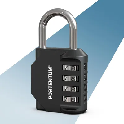Productafbeelding van Cijferslot - Combinatie hangslot - 4 cijfers - Zinklegering - Zwart - Voor locker en kast